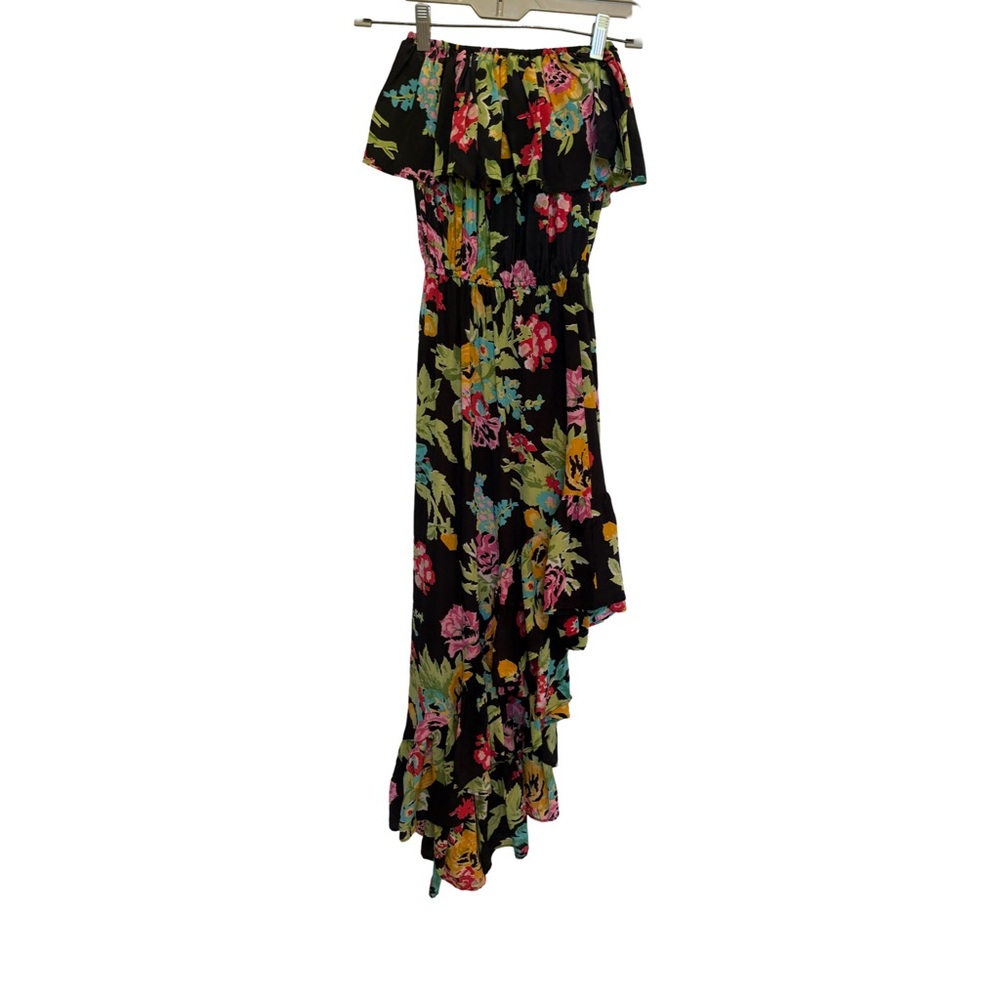 Floral Off-Shoulder Silk Maxi Dress